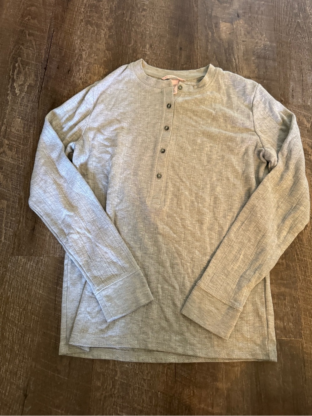 Victoria's Secret Long-Sleeve Henley - Light Gray